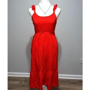 Jessica Simpson Red Midi Dress Women Sundress XS